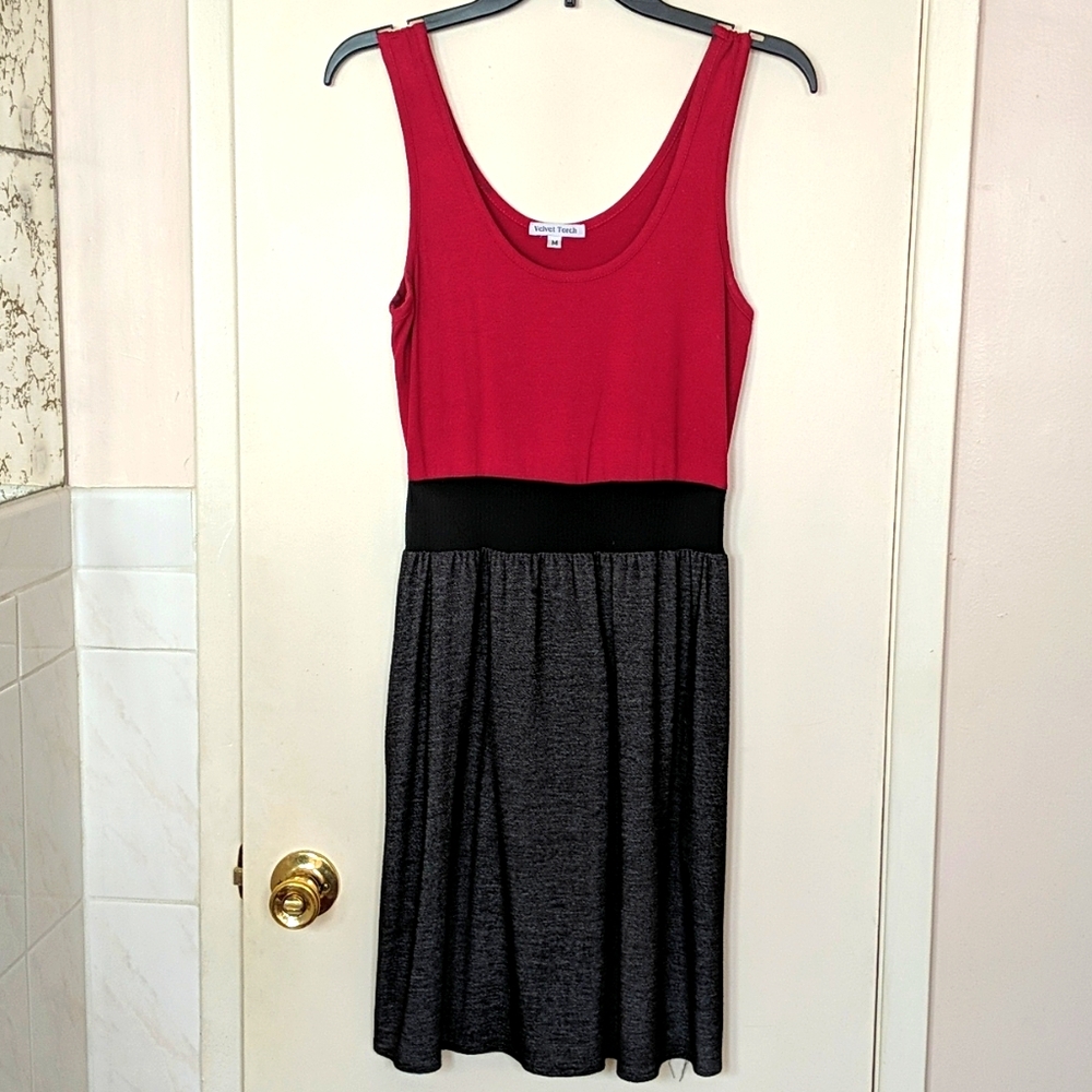 Red/ black dress; gently worn and in good conditio